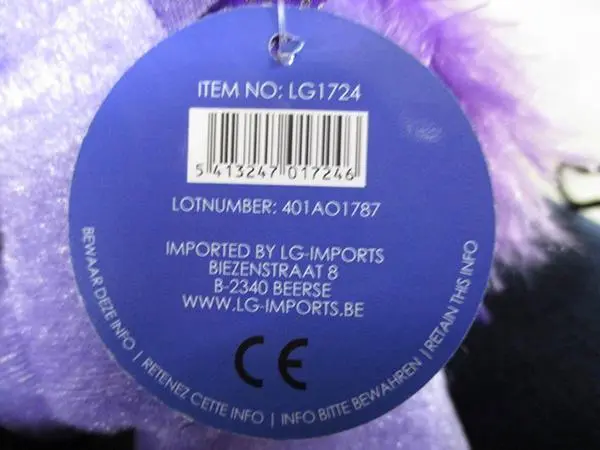 Foto do aviso oficial: LG-imports LG Brinquedo macio — risco: Engasgamento