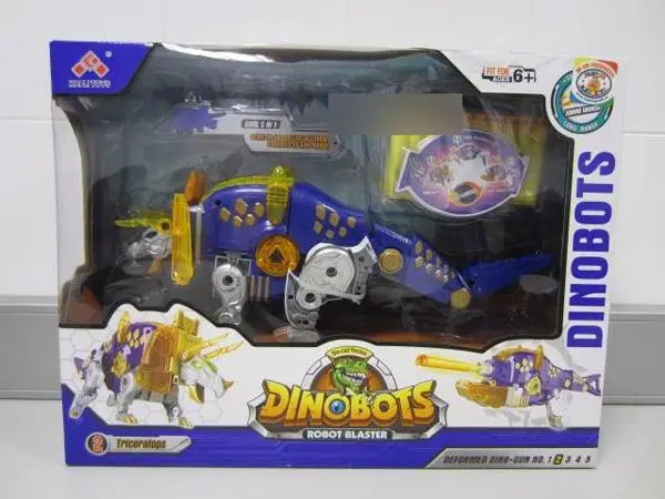 Foto uit de officiële melding: Kai Li Toys / Superjuguete ‘Soft Bullet Blaster’ and ‘Dinobots’ Speelgoedpistool — risico: Verstikking door inslikken