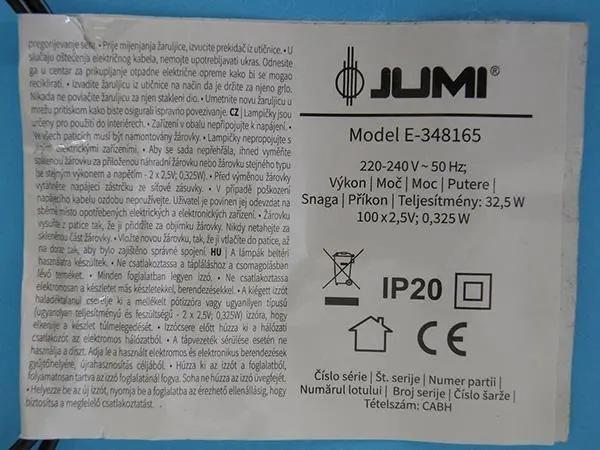 Foto do aviso oficial: Jumi CHRISTMAS collection Corrente de iluminação — risco: Choque elétrico & Incêndio