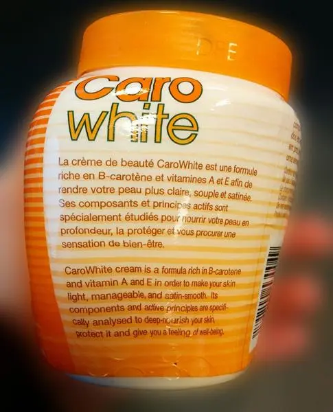 Foto aus der offiziellen Meldung: Caro White Lightening beauty cream Hautaufhellungsprodukt — Risiko: Chemikalie (A12/1065/18)