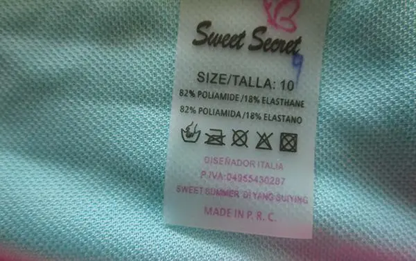 Foto dell’avviso ufficiale: Sweet Secret Bikini per ragazze — rischio: Lesioni (A12/1050/18)