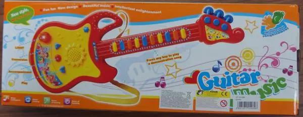 Photo from the official notice: YaYa Toys / ADAR Guitar toy guitar — choking & damage to hearing risk