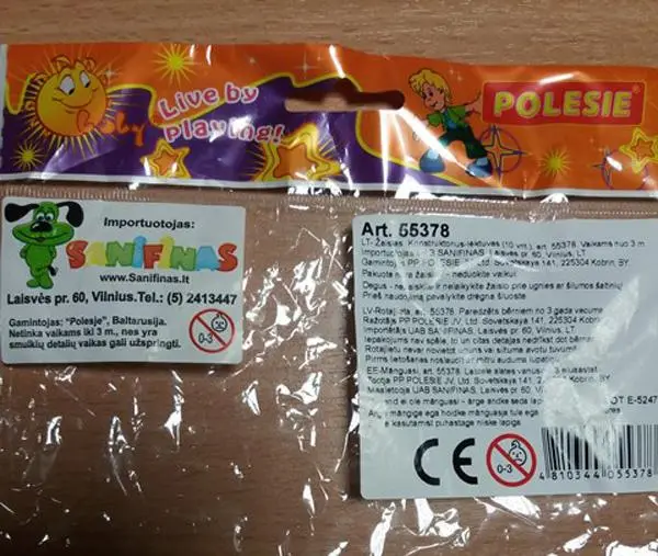 Photo from the official notice: Polesie Live by playing plastic toy — choking risk