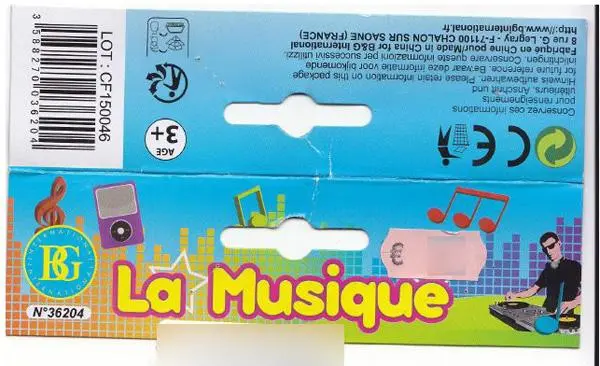 Foto do aviso oficial: B&amp;G International La Musique Trombeta de brinquedo — risco: Lesões auditivas