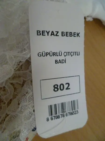 Foto do aviso oficial: Beyaz bebek Güpürlü Çıtçıtli Badi Roupa de bebé — risco: Engasgamento