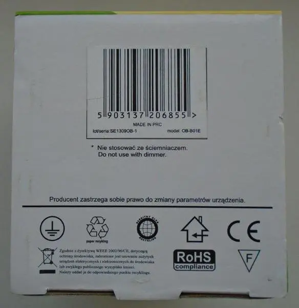 Foto do aviso oficial: POLUX OPRAWA SUFITOWA Luz de teto — risco: Choque elétrico