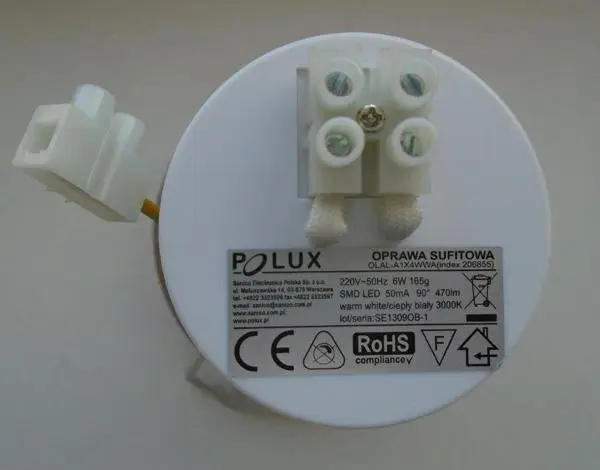 Foto do aviso oficial: POLUX OPRAWA SUFITOWA Luz de teto — risco: Choque elétrico