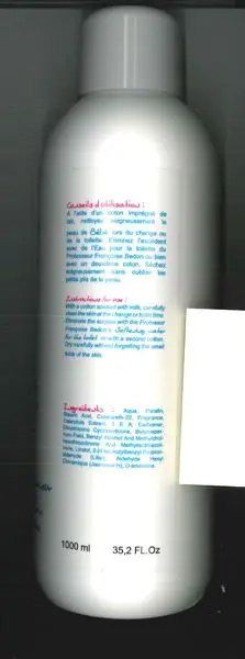 Photo de l’avis officiel: Pr.FRANCOISE BEDON Paris Lait de toilette Hydratant pour Bébé Lotion pour bébé — risque: Risque chimique