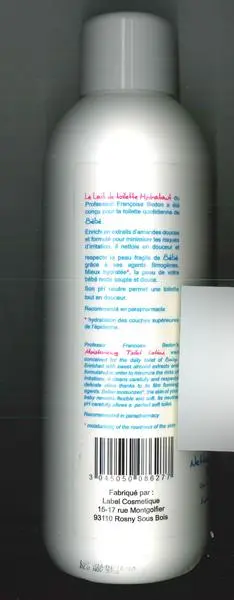 Photo de l’avis officiel: Pr.FRANCOISE BEDON Paris Lait de toilette Hydratant pour Bébé Lotion pour bébé — risque: Risque chimique