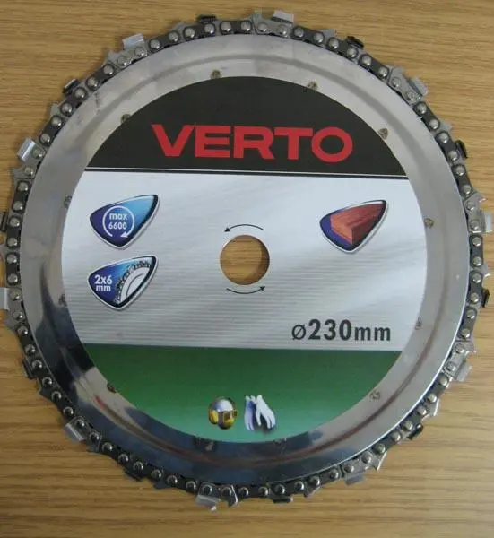 Foto uit de officiële melding: Verto Kettingzaagblad — risico: Verwonding (A12/1283/18)