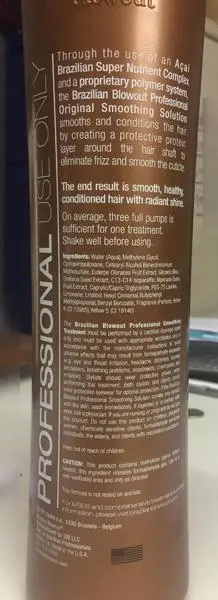 Foto uit de officiële melding: Brazilian Blowout Original Smoothing Solution Haar rechttrekken product — risico: Chemische risico's