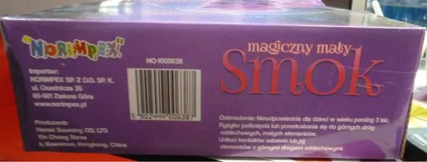Foto dell’avviso ufficiale: Norimpex Magiczny maly smok Giocattolo di plastica — rischio: Rischio chimico