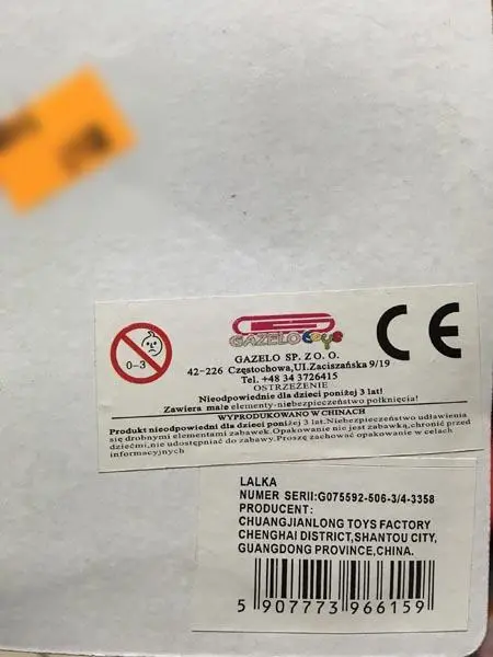 Foto do aviso oficial: Gazelo Toys Beauty Boneca de plástico — risco: Químico