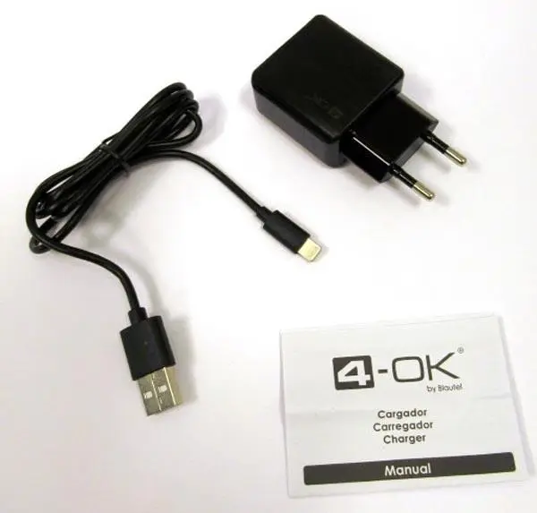 Foto aus der offiziellen Meldung: 4-OK Home charger 2.4A Ladegerät für Mobiltelefone — Risiko: Elektrischer Schlag