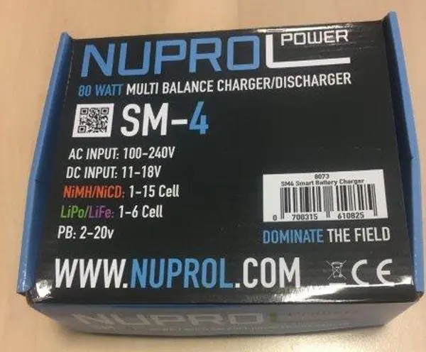 Foto aus der offiziellen Meldung: Nuprol Ltd Lipo Battery charger Batterieladegerät — Risiko: Elektrischer Schlag (A12/1317/18)