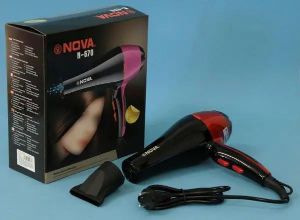 Photo from the official notice: Nova Professional HairDryer — burns & electric shock risk