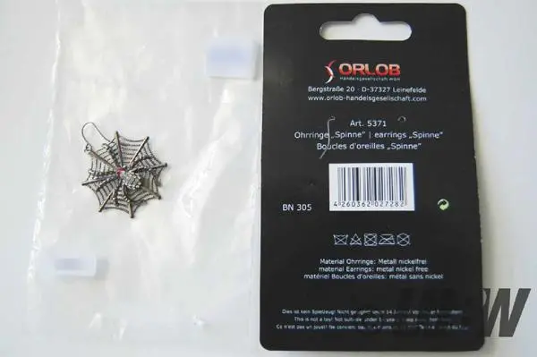 Photo de l’avis officiel: Orlob Accessoires Earrings "Spinne" Boucles d’oreilles — risque: Risque chimique