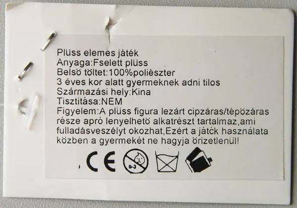 Foto aus der offiziellen Meldung: Little Cucu Plüss elemes játék Weiches Spielzeug — Risiko: Ersticken