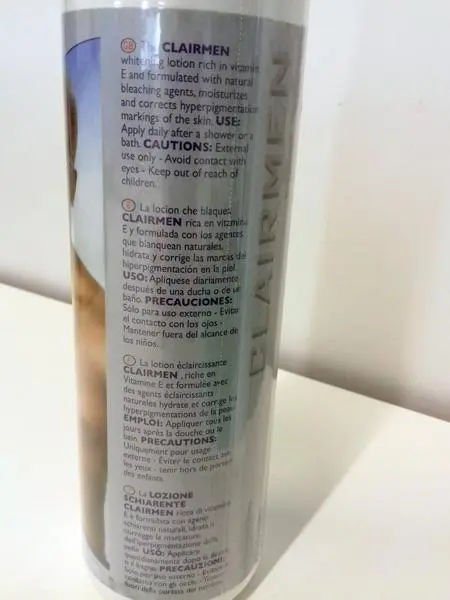 Foto do aviso oficial: Clairmen Lightening Program for Men Produto de clareamento da pele — risco: Químico