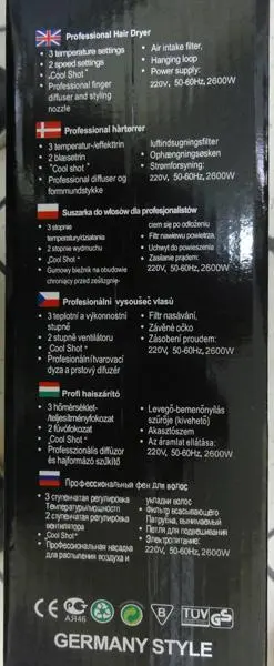 Foto aus der offiziellen Meldung: SONAR Professional Hair Dryer Föhn — Risiko: Feuer