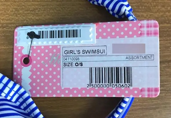 Photo de l’avis officiel: Modern Ocean Bikini des filles — risque: Blessures (A12/1449/18)