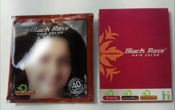 Foto aus der offiziellen Meldung: Black Rose Hair Color Natural Brown Haarfärbemittel — Risiko: Chemikalie