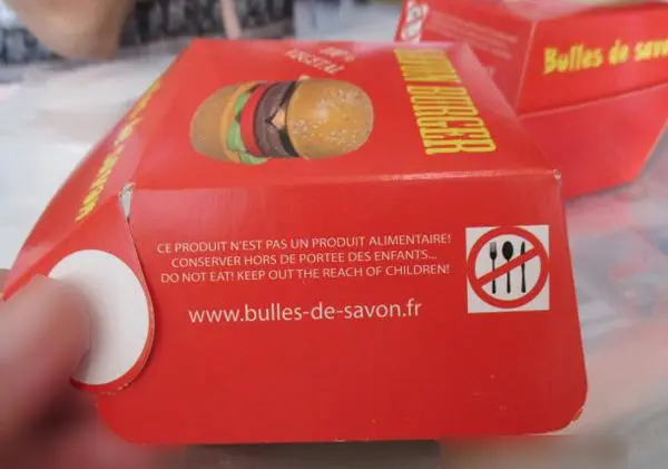 Photo de l’avis officiel: Bulles de savon Savon burger — risque: Étouffement
