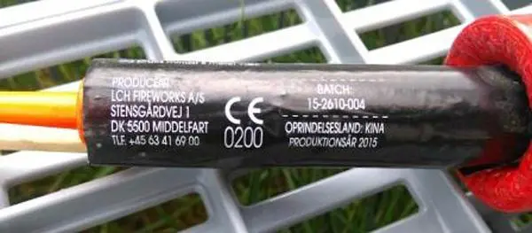 Photo from the official notice: LCH Fireworks A/S Astronaut — burns & injuries risk