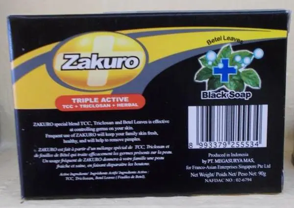 Photo de l’avis officiel: Zakuro Black soap Savon antiseptique — risque: Risque chimique