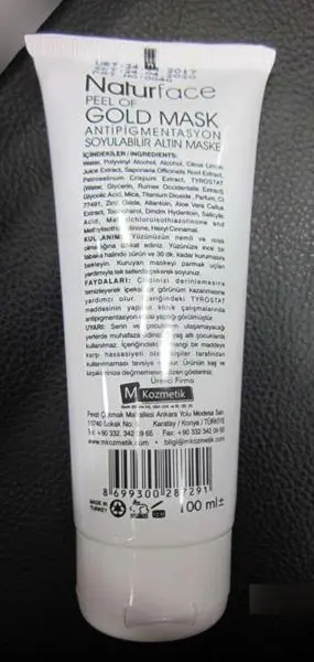 Photo de l’avis officiel: Naturface Peel of gold mask Masque pour le visage — risque: Risque chimique