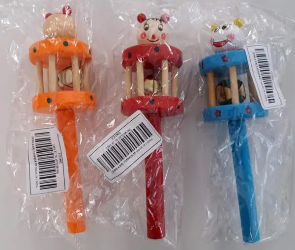 Photo from the official notice: Cute Animal Design Wooden Toy Rattle — choking risk