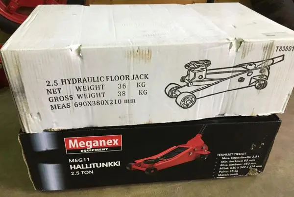 Photo de l’avis officiel: Meganex Equipment Hallitunkki Trolley jack — risque: Blessures