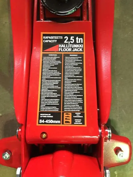 Photo de l’avis officiel: Meganex Equipment Hallitunkki Trolley jack — risque: Blessures