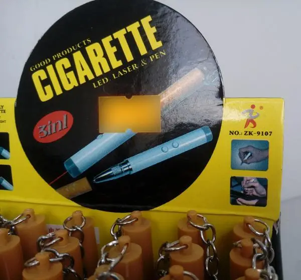 Foto uit de officiële melding: Zk Cigarette LED Laser &amp; Pen Laserpointer — risico: Aantasting van het gezichtsvermogen