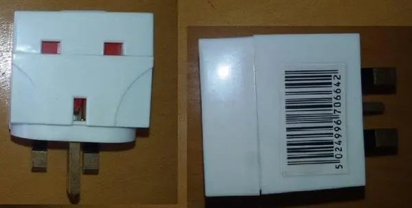 Photo from the official notice: PIFCO 2 Way Mains Adaptor travel plug adaptor — fire risk