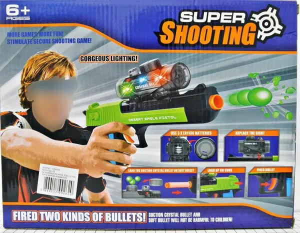 Foto do aviso oficial: Kaican Toys SUPER SHOOTING Jogo de tiro — risco: Engasgamento