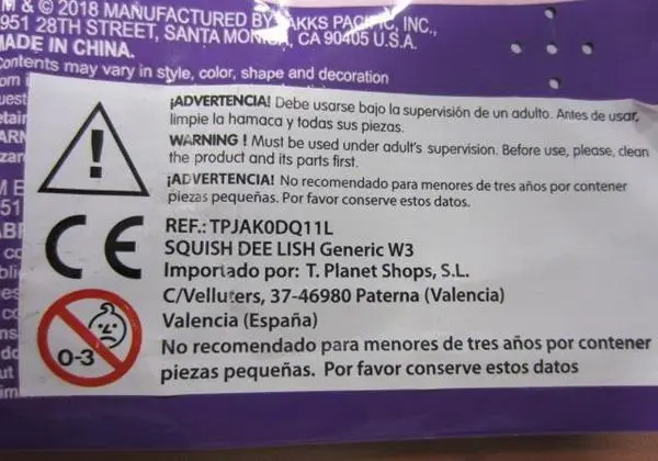 Photo from the official notice: Jakks Pacific Squish-dee-lish squeezable toy — choking risk