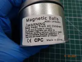 Photo from the official notice: 3D Magnetic Puzzle Mag Cube Bucky Balls — choking risk