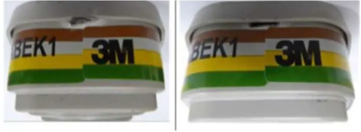 Photo from the official notice: 3M™ Organic Gas and Vapour 6059 Filter, ABEK1 — health risk