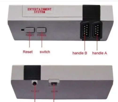 Photo from the official notice: 620-in-1 Classic Mini Games Console Entertainment System — fire & electric shock risk