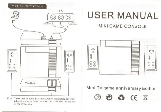 Photo from the official notice: 620-in-1 Classic Mini Games Console Entertainment System — fire & electric shock risk