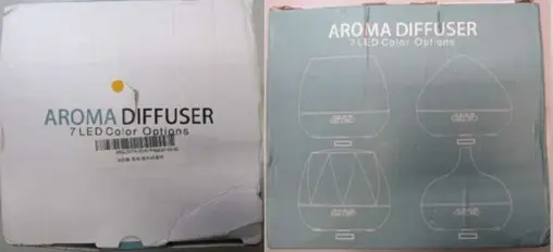 Photo from the official notice: Aroma Diffuser — fire risk