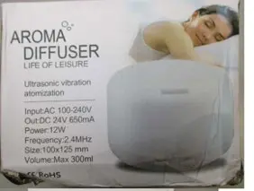 Photo from the official notice: Aroma Diffuser with Charger — fire risk