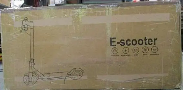 Photo from the official notice: Black, Red and Grey Electric Scooter with Charger — electric shock risk