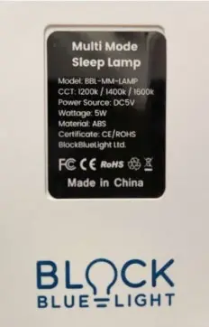 Photo from the official notice: Block Blue Light Multi Mode Sleep Lamp — fire risk (2412-0116)