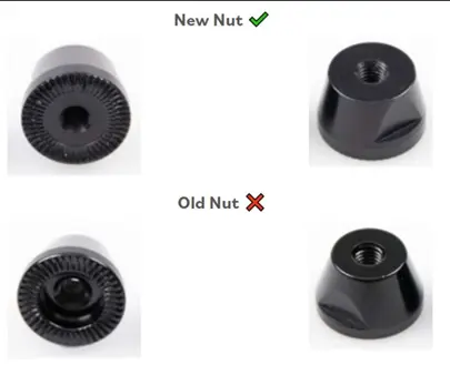Photo from the official notice: Brompton Bicycles P Line Models - Wheel Nut Replacement Programme — injuries risk