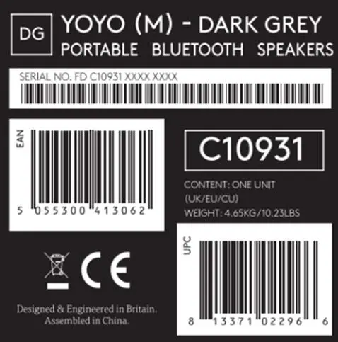 Photo from the official notice: Cambridge Audio Yoyo (M) Portable Bluetooth Speaker — fire risk