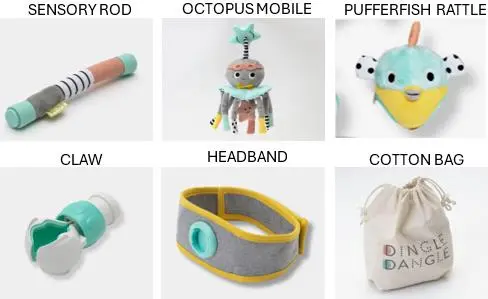Photo from the official notice: Dingle Dangle Baby Gift Set — choking risk