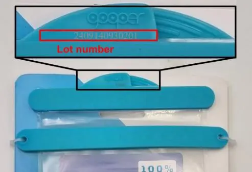 Photo from the official notice: Fidlock Hermetic Dry Bag — ingestion risk