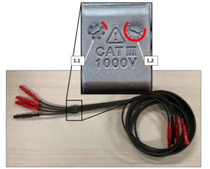 Photo from the official notice: Fluke Test Lead - Model 3PHVL-17XX — electric shock risk